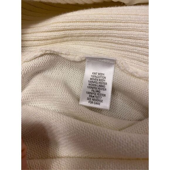 Croft & Barrow Quilted Sweater/Jacket Winter White Sz. L Full Zip - Picture 13 of 14